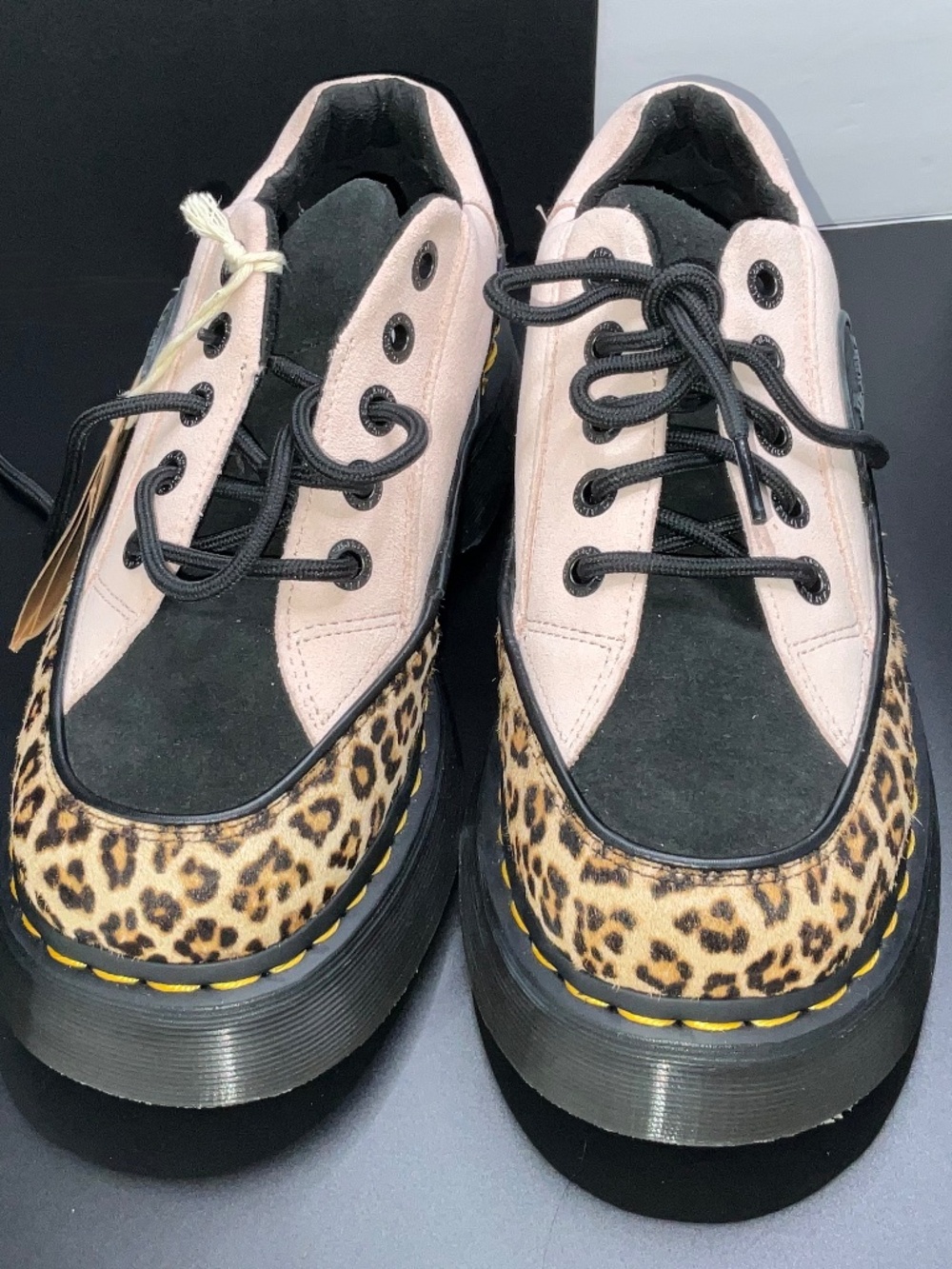 Dr. Martens BUZZ 5-Eyed Leopard and Suede Platform Shoes. US Women’s 7/EU38.NEW